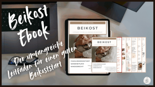 ein Tablet und ein Smartphone auf einem Tisch, dass Nahrung zeigt